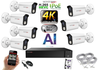 Monitorrs Security 4K IP 7 kamerový set 8 Mpix WTube (6378K7)